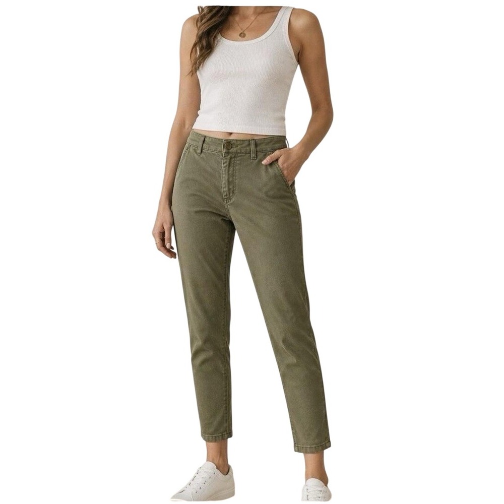 AG Adriano Goldschmied Caden Tailored Trouser Olive Green Slim Pant 26 Gorpcore